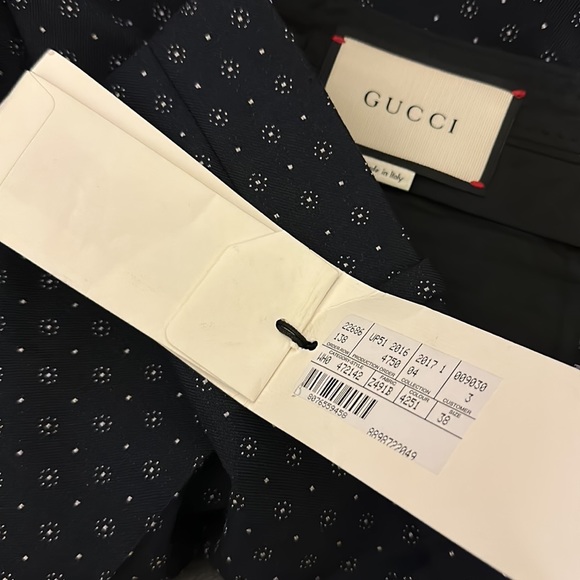 NWT Gucci wool blend jacquard tailored ankle cropped tapered cigarette trouser - Picture 14 of 16